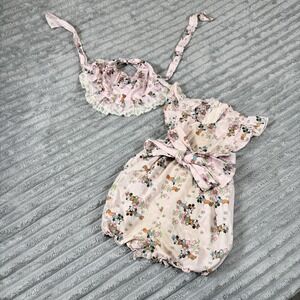 Vtg‎ 60s 70s Mickey and Minnie Mouse 2 Piece with matching hat